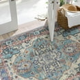 thumbnail image 3 of 5x7 Area Rug for Living Room - Neutral Blue Floral Vintage Design - Pet Friendly - Boho Washable Rug for Bedroom, Dining Room, 3 of 6