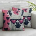 thumbnail image 3 of Creowell Throw Pillow Cover ，Llama Square Throw Pillow Cases，Simple Cute White Llama Drawing with Lettering Pink Throw Cushion Covers for Couch Sofa Chair Bedroom White, 3 of 5