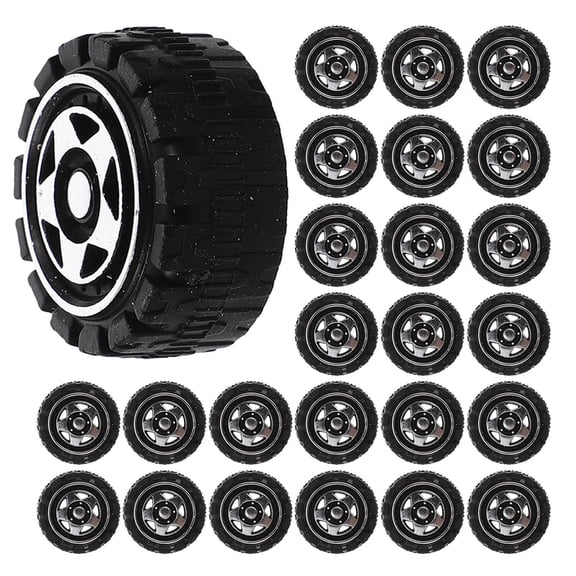 OUNONA 30pcs Kids Toy Car Wheels Set, Small Car and Truck Wheels for Kids Car Assembly, Replacement, and Projects
