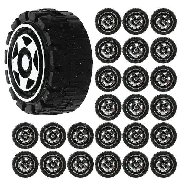 30 Uds ruedas de coche para niños DIY coche para niños ruedas de montaje ruedas de coche pequeñas ruedas de coche de camión de juguete