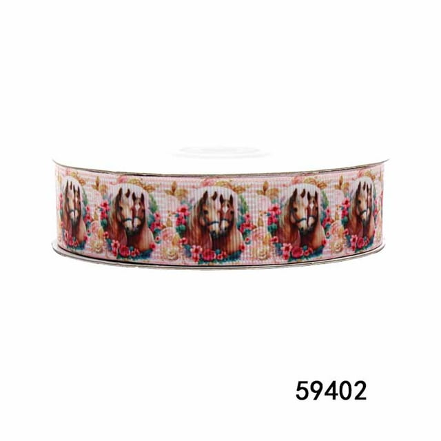10Yards Animal Fabric Ribbons Printe Horse Rabbit Cartoon Grosgrain Ribbon for Hairbows Crafting Supplies Sewing Accessories Jiayi