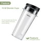 thumbnail image 2 of Equust Vasos de licuadora Ninja de 5 piezas de repuesto, vasos individuales de 16 oz con tapas para sorber y sellar, cuchilla extractora de 6 aletas, compatible con licuadoras Nurti Ninja Pro BL660 BL, 2 of 6