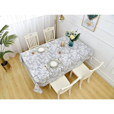Rally Good Indoor Outdoor Patio Premium Vinyl Rectangular Tablecloth Flannel Backing Spill Proof Wipeable Cov For Dining Table Luxury White Marble Patt N 60 X 84 Inch Oblong Canada Rally Good Indoor Outdoor Patio Premium, 54 Inch Square Outdoor Dining Table