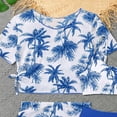 thumbnail image 6 of YDFCWXW Girls Swimsuit 4 Piece Bathing Suits Cute Bow Tropical Floral Bikini Tankini Sets with Cover Ups Beach Skirt for 8-12 Years (Blue, 8-9 Years), 6 of 6
