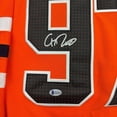 thumbnail image 2 of Framed Autographed/Signed Connor McDavid 35x39 Edmonton Orange Hockey Jersey Beckett BAS COA, 2 of 2