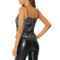 thumbnail image 4 of INSPIRE CHIC Women's Sequin Spaghetti Strap Crop Camisole Tank Tops L Multicolor, 4 of 7