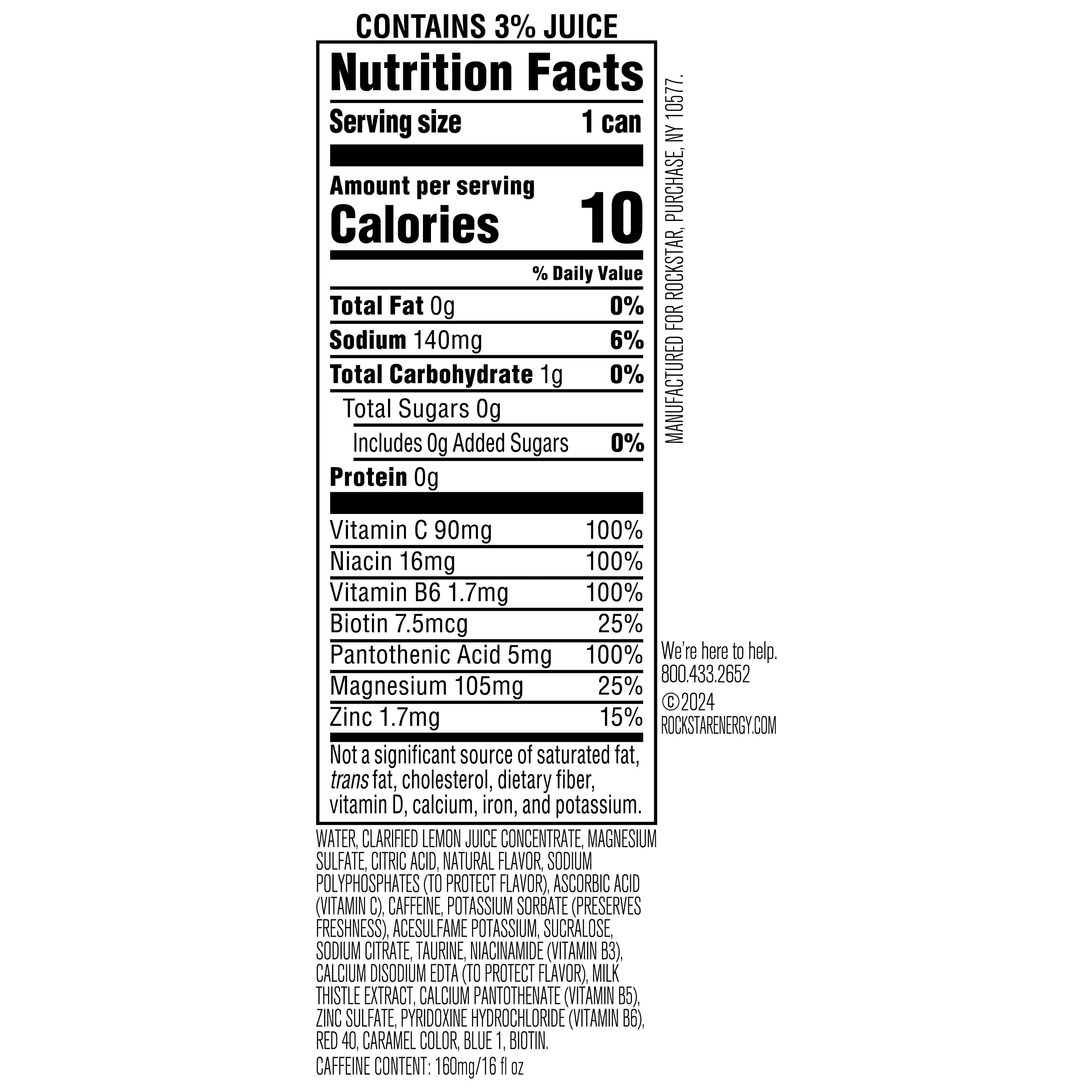 (6 pack) Rockstar Recovery Berryade Energy Drink with Electrolytes, 16 fl oz Can