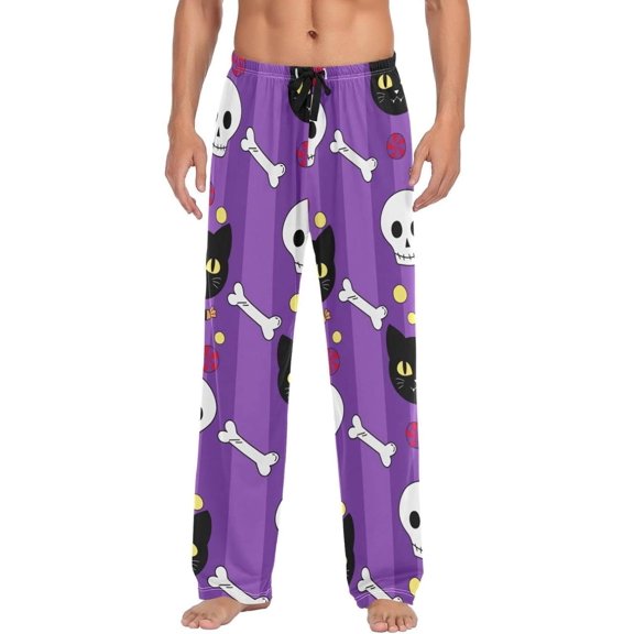 GZHJMY Halloween Civet and Skull Pajama Pants For Men, Men's Separate Bottoms, Small, Lounge Pants with Pockets, Christmas New Year Birthday Gifts, Small, Christmas New Year Birthday Gifts, Small