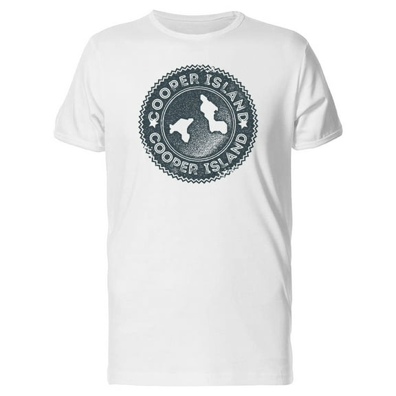 Cooper Island Grunge Map T-Shirt Men -Image by Shutterstock, Male Small