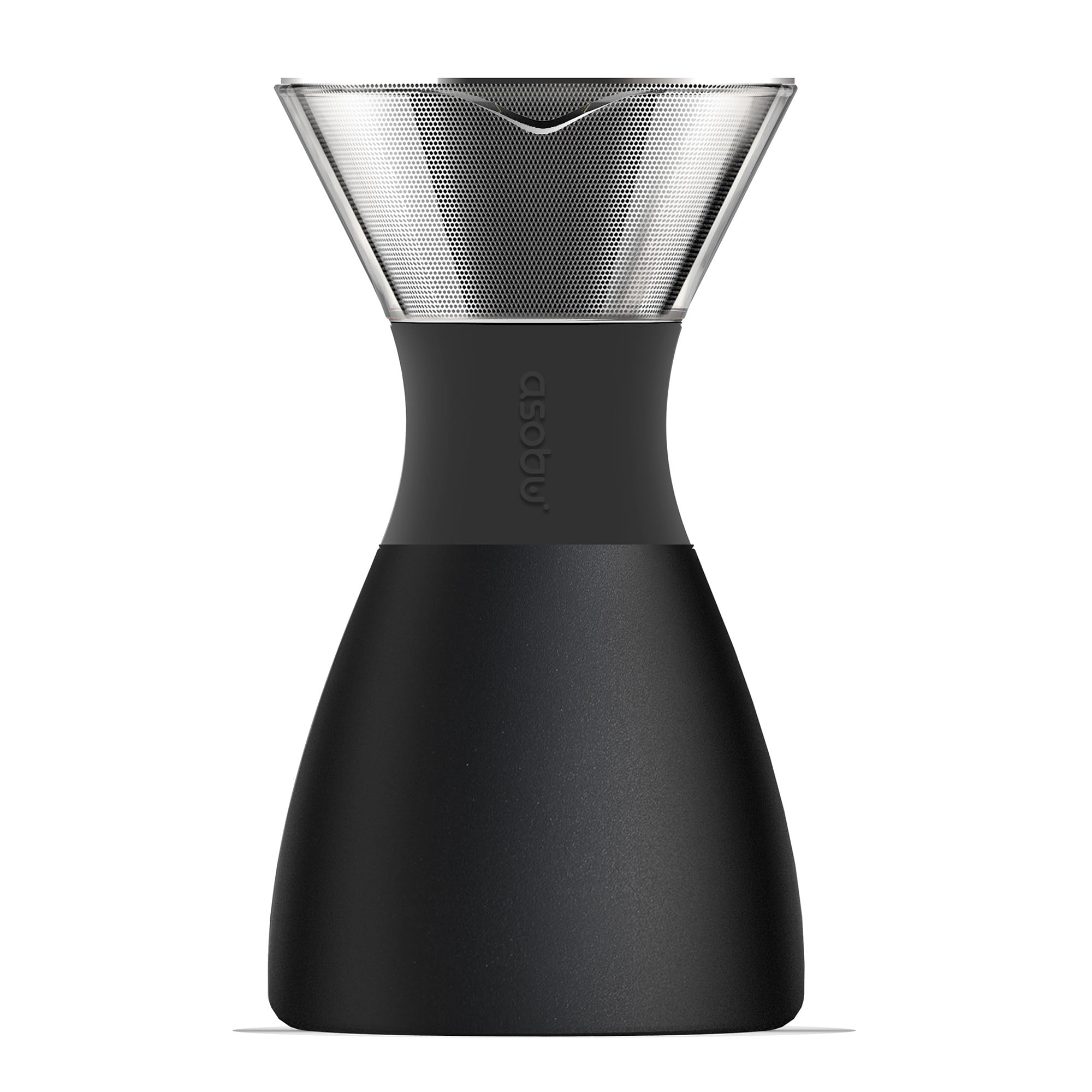 Asobu Insulated Pour Over Coffee Maker (32 oz.) Double-Wall Vacuum, Stainless-Steel Filter, Stays Hot Up to 12 Hours, in Black