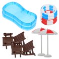 thumbnail image 2 of 2 sets mini piscina mini casa anillo de natación silla playa modelos de paraguas de playa, 2 of 6