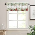 thumbnail image 7 of Christmas Kitchen Curtains and Valances Set, Winter Green Eucalyptus Leaves Red Flowers Pine Cone Rod Pocket Window Valance Window Curtain Panels for Living Room Bedroom Laundry, 27.5x24in, 3 Pieces, 7 of 7