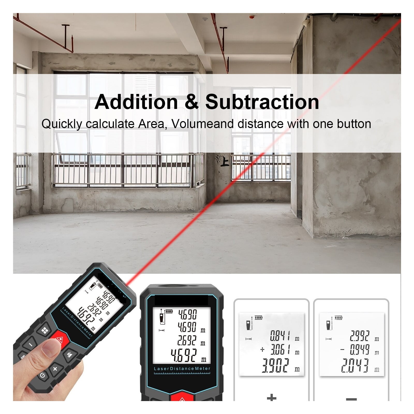 Distance Meter Roulette Digital Tape Ranfinder Level Bubble Metro Ran Finder Measuring Tools ,High Accuracy Position
