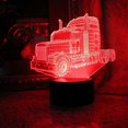 thumbnail image 1 of Luz nocturna 3D (cabeza de camión), lámpara de mesa táctil de 7 colores, luces de ilusión óptica 3D con base plana de acrílico y ABS y cable USB, como decoración del hogar y, 1 of 5
