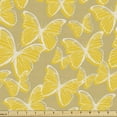 thumbnail image 1 of Butterflies Fabric by the Yard, Romantic Flying Insect Silhouettes in Retro Style Drawn by Hand, Decorative Upholstery Fabric for Sofas and Home Accents, 1 Yard, Tan Earth Yellow by Ambesonne, 1 of 4