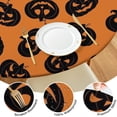 thumbnail image 4 of Halloween Party Decoration Elastic Round Tablecloth - Pumpkin and Bat Design for 44 Inch Table, Washable for Kitchen Use, 4 of 6