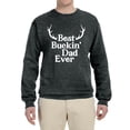 thumbnail image 2 of Wild Bobby, Best Buckin Dad Ever Funny Hunting, Father's Day, Unisex Crewneck Graphic Sweatshirt, Heather Black, Small, 2 of 3