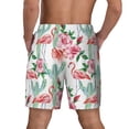 thumbnail image 4 of Balery Flamingo Flower Mens Swim Trunks Swim Shorts for Men Quick Dry Inseam Beach Shorts with Compression Liner Pocket-Small, 4 of 9