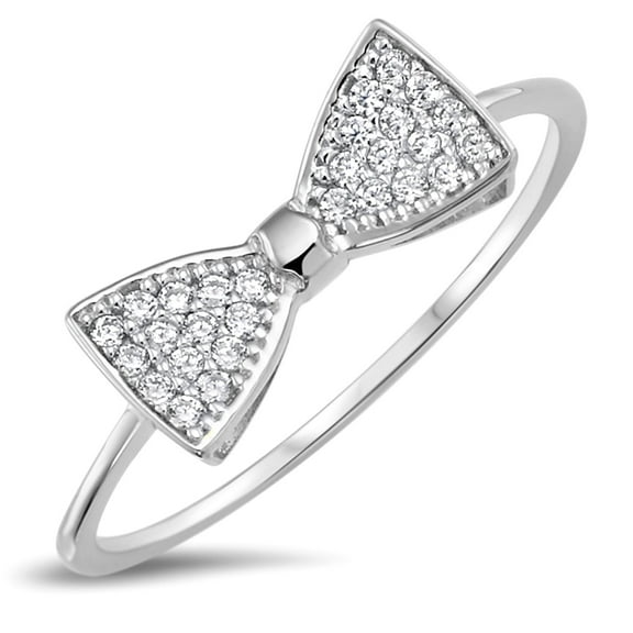 Sterling Silver 925 Bow Tie Ribbon Ring
