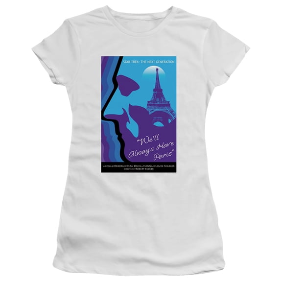 Star Trek Tng Season 1 Episode 24 Junior Women's Sheer T-Shirt White