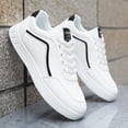 thumbnail image 2 of Zapatos deportivos de talla grande para hombre, zapatos informales de cuero de alta calidad, cómodos zapatos planos blancos clásicos para hombre, zapatillas de tenis para exteriores, 2 of 5