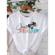 thumbnail image 1 of Camiseta de Talla Grande con Estampado de Palmera, Cuello Redondo y Manga Corta, Transpirable para Verano, Mujer, 1 of 6