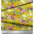 thumbnail image 2 of Soimoi Polyester Crepe Fabric Fruits,Swim Ring & Goggles Summer Designs Printed Fabric 1 Yard 52 Inch Wide, 2 of 3