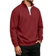 thumbnail image 2 of Aezemi Quarter Zip Sweatshirt for Men Pullover No Hood Long Sleeve Casual Soft Mock Neck Sweatshirt Fall Winter Workout Sports Outerwear Top L, 2 of 7
