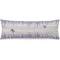 Lavender Flowers Body Pillow Cover Purple Flower Dragonfly Spring Floral Retro Board Long Pillowcase with Zipper Decorative Soft Large Bedding Pillow Cases for Couch,Sofa,Bedroom,Home Gifts 20"x54"