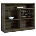 thumbnail image 3 of Joe 5-shelf Composite Wood Home Bar Wine Cabinet Aged Oak, 3 of 6