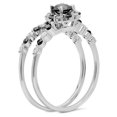 thumbnail image 3 of Dazzlingrock Collection 1.10 Carat (ctw) 14K Black And White Diamond Bridal Halo Engagement Ring Set 1 CT, White Gold, Size 6, 3 of 4