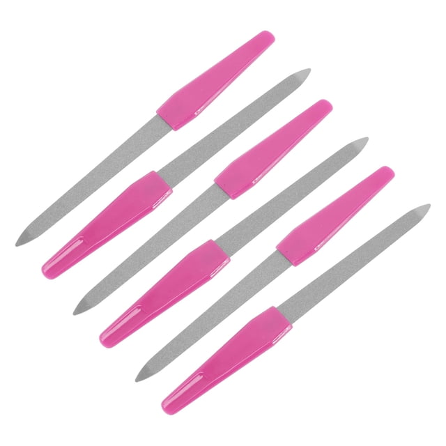 Herramienta de Manicura Multifuncional de Acero Inoxidable de 6 Piezas en Rojo Rosa