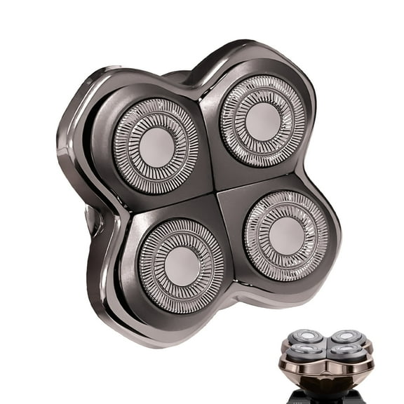 Shaver Forte PRO 4 Head Replacement Shaver Head Compatible with Skull Pitbull,Butterfly kiss pro & Palm Shavers for Wet & Dry Shaving Rotary Heads Design