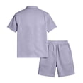 thumbnail image 6 of Men's 2 Pieces Summer Short Sets Short Sleeve Button Down Shirts Summer Beach Shorts Casual Vacation Outfits, 6 of 6