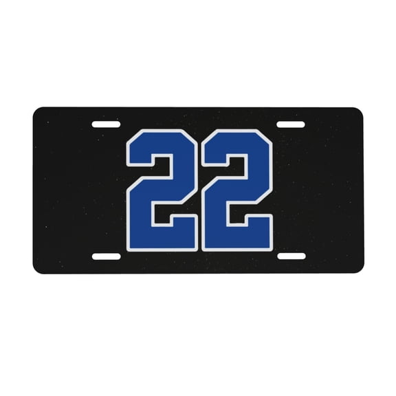 Number 22 License Plate 6x12 Inch Thickening Aluminum Metal Decorative License Plates, Universal Fit For Trucks, Suvs, Vehicles