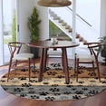 thumbnail image 4 of Round Area Rug 6 Ft, Haze Blue Brown Washable Non-Slip Circle Carpet for Living Room/Bedroom, Rustic Farmhouse Dog Paw Vintage Low-Profile Indoor Mats Collection Rugs for Residential, 4 of 7