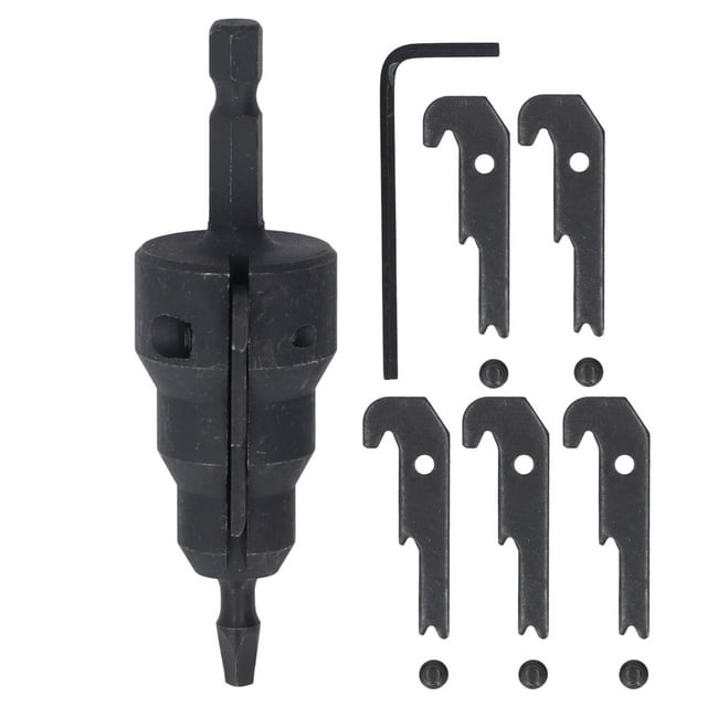Kit de herramientas de Escariador de tubos ZHCH de acero con alto contenido de carbono 1/4 de pulgada con 5 cuchillas