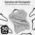 thumbnail image 4 of 50 Ganchos Para Ropa De Terciopelo, Gancho Plateado Giratorio De 360 Grados, Adecuado Para Todo Tipo De Ropa, Antideslizante Color Negro, 4 of 6