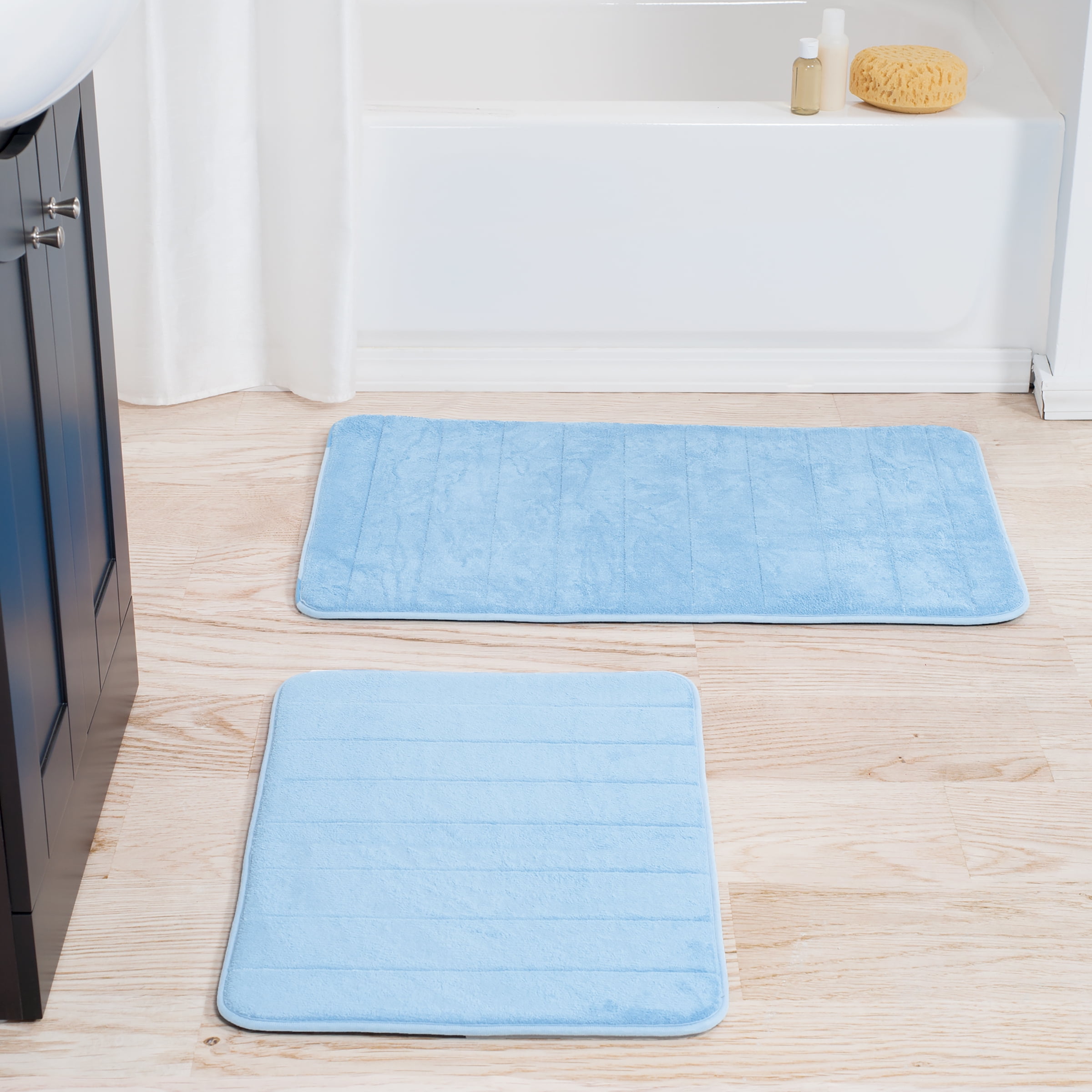 striped bath mat