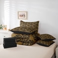 thumbnail image 6 of Homewish Vintage Damask 7pcs Bedding Comforter Set,Victorian Flower Queen Bedding Sets,Brown Black Queen Sheet Sets For Men Women,Super Cozy Room Decor Reversible, 6 of 8