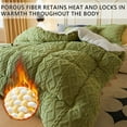 thumbnail image 6 of WOOW DEPOT Sherpa Reversible Comforter, 1 PCS Full Size Heavy 6lbs Warm Cozy, Taffeta Quilted & Sheared Craft 3D Jacquard Blanket Machine Washable, Green, 6 of 9