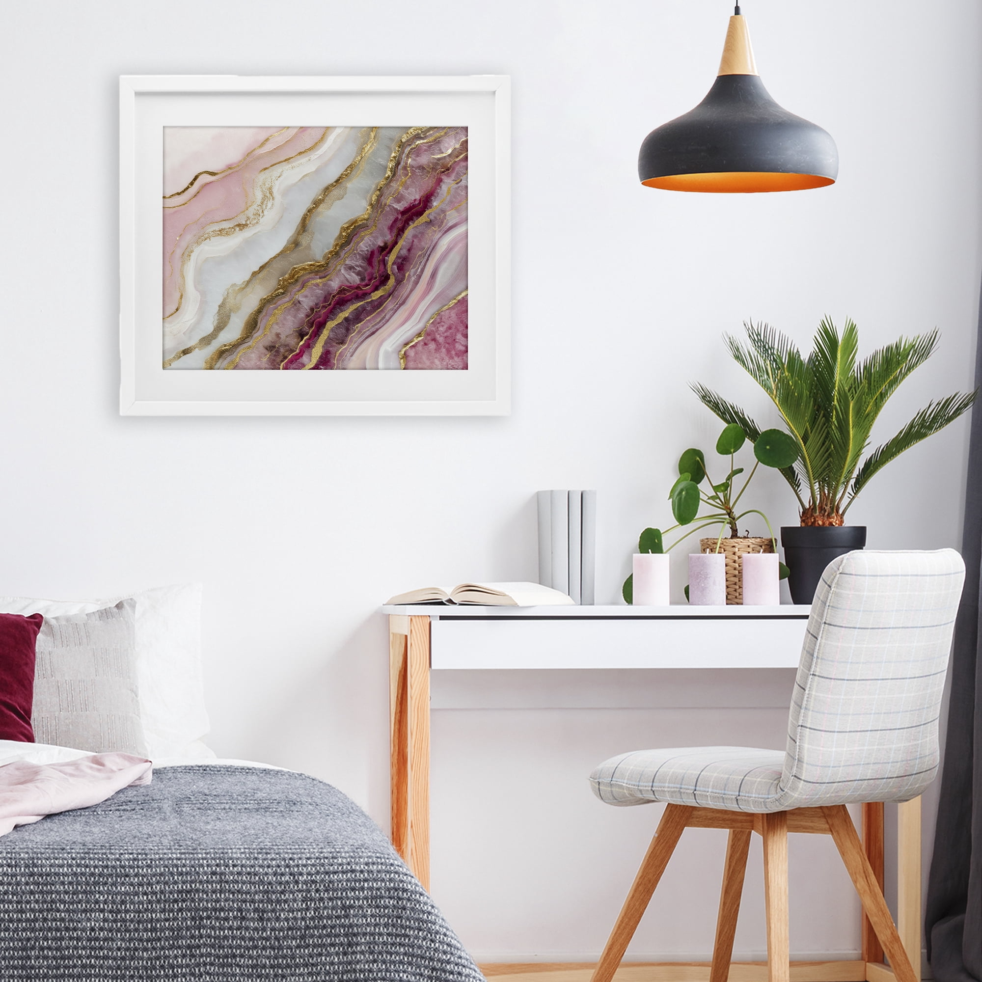 Stupell Industries Frozen Petal Stone White Framed Print Under Glass, design by Svetlana Aleynikova