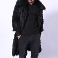 thumbnail image 1 of Men Solid Casual Square Collar Long Faux Cardigan Winter Jacket Coats, 1 of 4