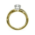 thumbnail image 2 of 0.60 T.C.W Cushion Shaped Genuine Diamond Stunning Solitaire with Accents Wedding Ring for Women Solid 14K Yellow Gold Size 3.5, 2 of 6