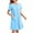 1-Sky Blue, variant on Womens Nightgowns Lightweight New Nightgowns for Women Short Sleeve Full Zip up Pajama Dress Crew Neck Short Sleepwear with Pockets Purple XL