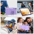 thumbnail image 3 of Case for Samsung Galaxy Tab S10 FE/ S9 FE 10.9 inch/S9 11 inch with Butterfly Stand, Shockproof Protective Tablet Cover with Pencil Holder Shoulder Strap for Kids Girls, Purple, 3 of 7