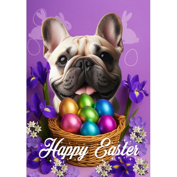 French Bulldog Cream - Best of Breed Easter Holiday Outdoor House Flag 28" x 40" Mailbox Flag Dog Flag