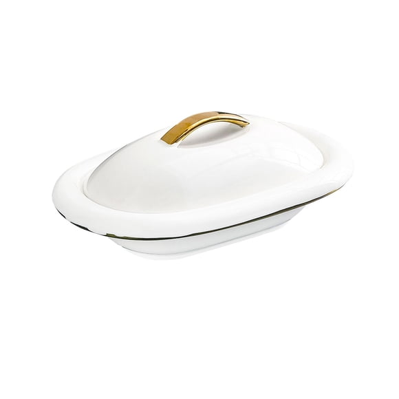 GROWTH TANK Wide Rim Salad Bowl with Lid Ceramic Gift Pasta Bowls for Dining Cereal Gumbo 8inch 250ml