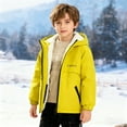 thumbnail image 4 of Ticikt Boys Winter Coat Ski Jacket Windproof Kids Warm Fleece Snow Coat Waterproof Outdoor Hooded Insulated Coat,Color:Light Yellow,4-5 Years, 4 of 5