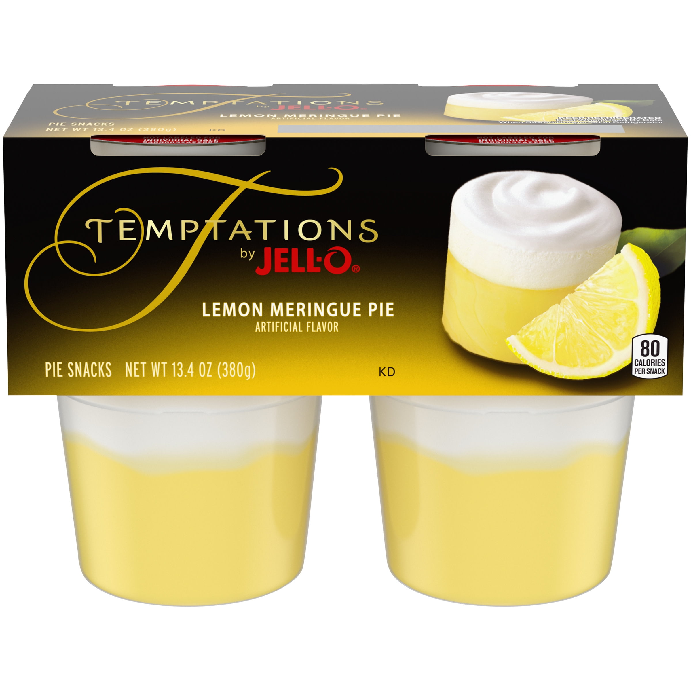 JellO Temptations Lemon Meringue ReadytoEat Pie Snacks, 4 ct Cups
